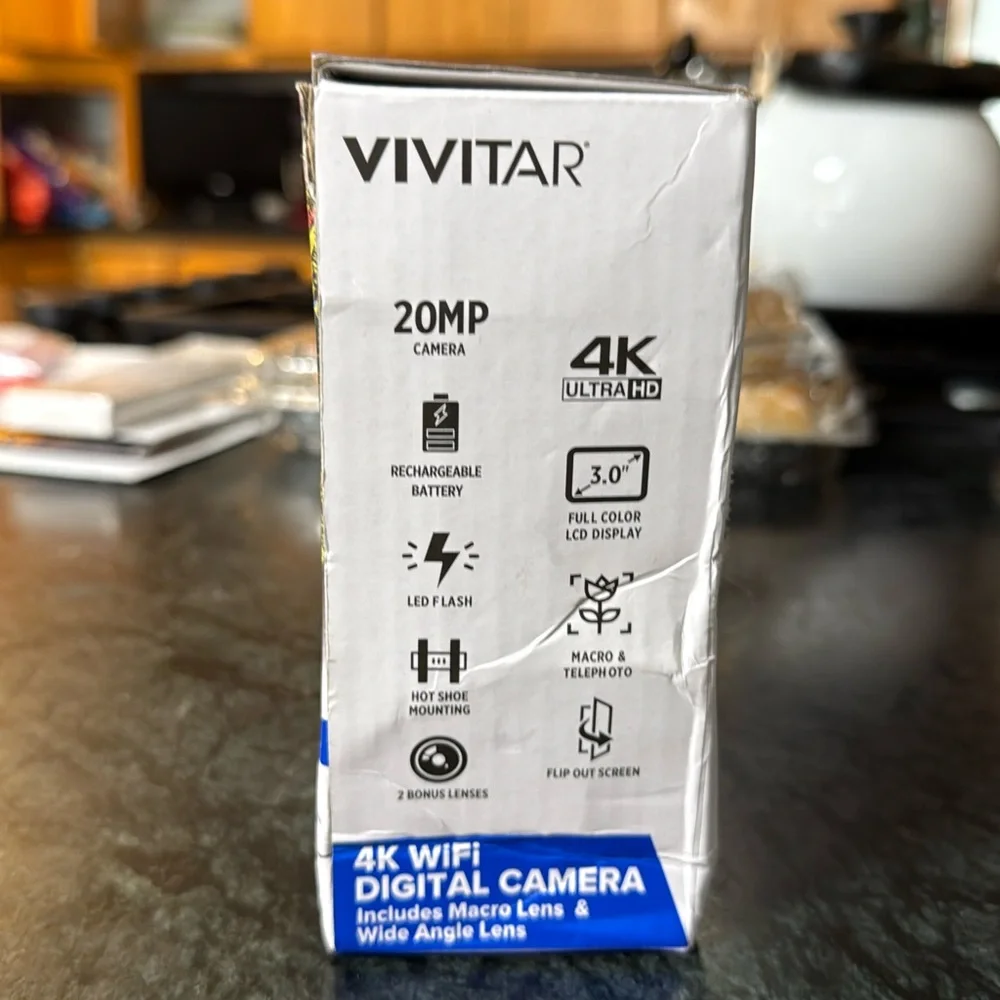 Vivitar Black 4K WiFi Digital Camera with Flip Screen